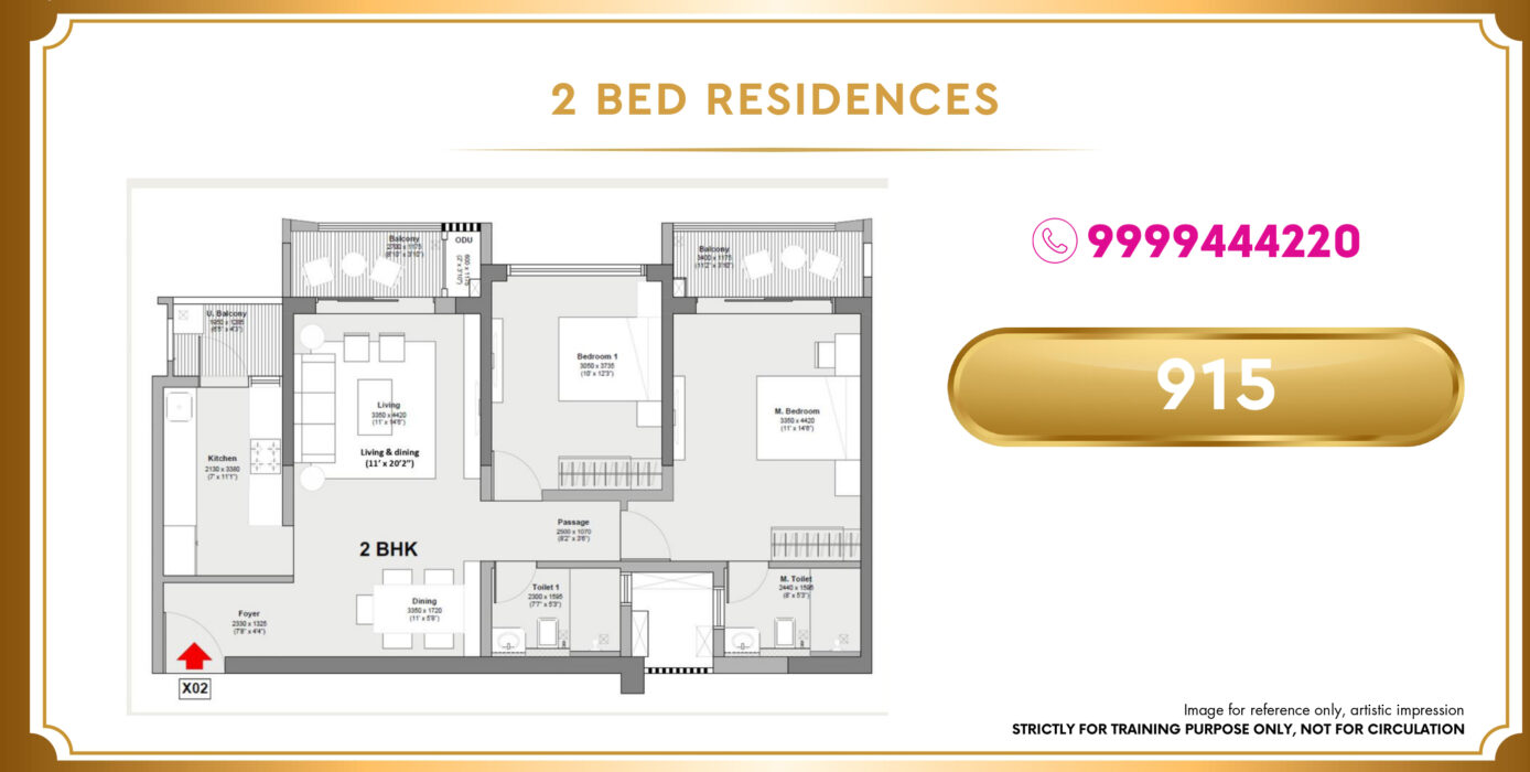Godrej Elaris 2 BHK Floor Plan